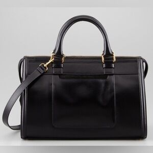 Belstaff Catherine Black Patent Leather Top Handle Tote Handbag